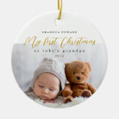 Mijn eerste Kerstmis als opa foto en Jaar Keramisch Ornament (Voorkant)