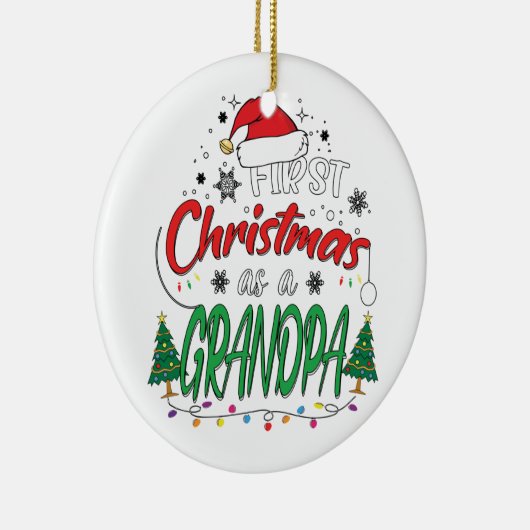 Mijn eerste Kerstmis als opa Funny New opa Keramisch Ornament (Rechts)