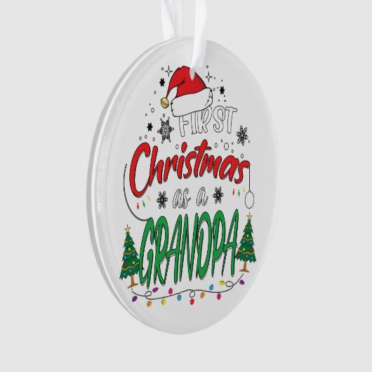 Mijn eerste Kerstmis als opa Funny New opa Ornament (voorkant)