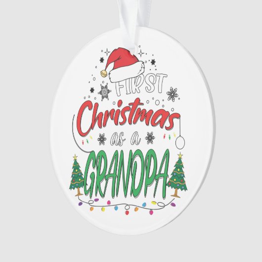 Mijn eerste Kerstmis als opa Funny New opa Ornament (voorkant)