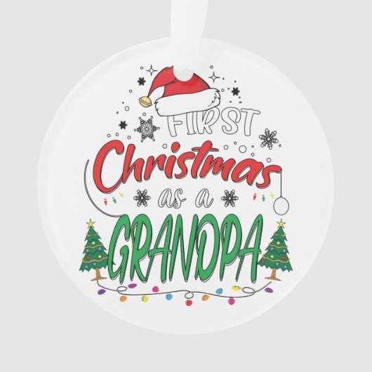 Mijn eerste Kerstmis als opa Funny New opa Ornament (voorkant)