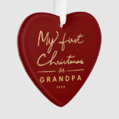 Mijn eerste Kerstmis als opa Heart Shaped Photo Ornament (voorkant)