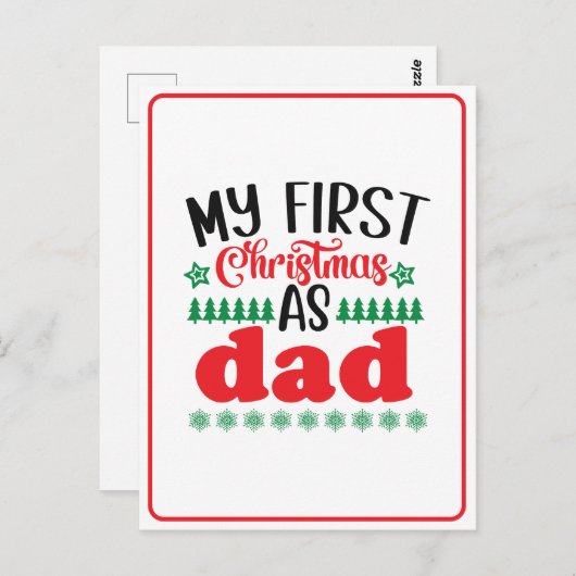 Mijn eerste Kerstmis als pa Briefkaart (Voorkant / Achterkant)