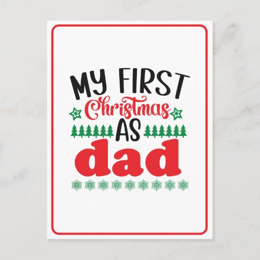 Mijn eerste Kerstmis als pa Briefkaart (Voorkant)
