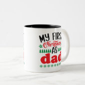 Mijn eerste Kerstmis als pa Tweekleurige Koffiemok (Voorkant rechts)