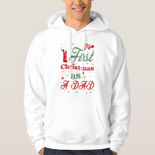 Mijn eerste Kerstmis als pap White Mannen Hoodie (Voorkant)