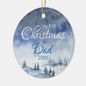 Mijn eerste Kerstmis als pap Winter Waterverf Jaar Keramisch Ornament (Links)