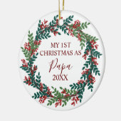 Mijn eerste Kerstmis als Papa Jaar Kerstmis Keramisch Ornament (Links)