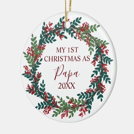 Mijn eerste Kerstmis als Papa Jaar Kerstmis Keramisch Ornament (Links)