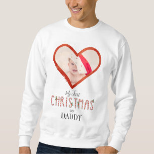 Mijn eerste Kerstmis als papa Love Heart Baby Foto Trui