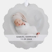 Mijn eerste Kerstmis als papa naam en foto Ornament Kaart (Achterkant)