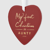 Mijn eerste Kerstmis als tante Heart Shaped Photo Ornament (voorkant)