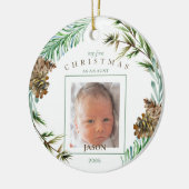 Mijn eerste Kerstmis als tante Name Foliage Photo Keramisch Ornament (Links)
