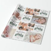 Mijn eerste Kerstmis als tante Photo Collage Trees Cadeaupapier (Uitgerold)