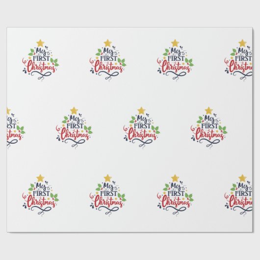 Mijn eerste Kerstmis Cadeaupapier (Vlak)