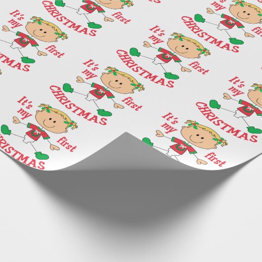 Mijn eerste Kerstmis Cadeaupapier (Hoek)