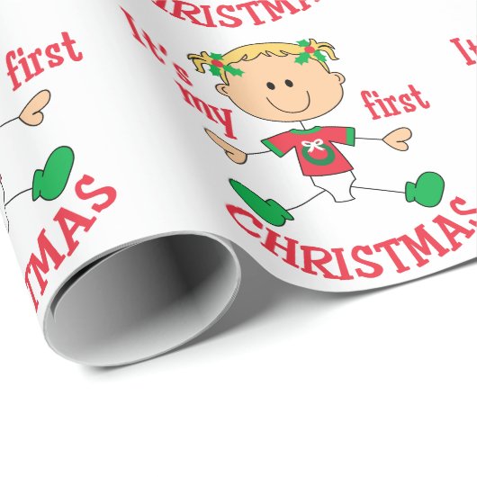 Mijn eerste Kerstmis Cadeaupapier (Rol Hoek)