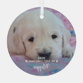 Mijn eerste Kerstmis - Foto van Cute Puppy Dog Glas Ornament (Achterkant)