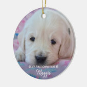 Mijn eerste Kerstmis - Foto van Cute Puppy Dog Keramisch Ornament (Links)