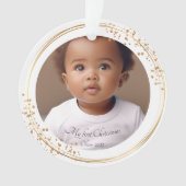 Mijn eerste Kerstmis Fotonaam Glitter Custom Ornament (voorkant)