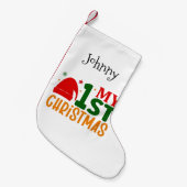 Mijn eerste Kerstmis gepersonaliseerd Kleine Kerstsok (Voorkant (Hangend))