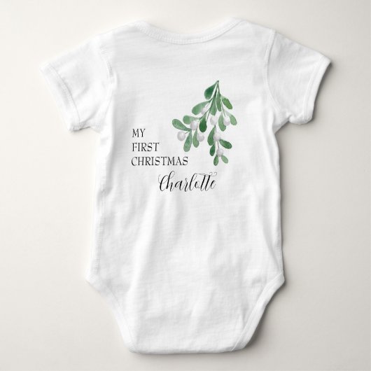 Mijn eerste Kerstmis gepersonaliseerd Romper (Achterkant)