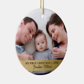 Mijn eerste Kerstmis, Gold Baby Photo Keepomwille Keramisch Ornament (Rechts)