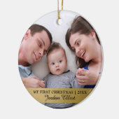 Mijn eerste Kerstmis, Gold Baby Photo Keepomwille Keramisch Ornament (Links)