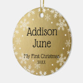 Mijn eerste Kerstmis, Gold Photo Keepomwille Keramisch Ornament (Links)