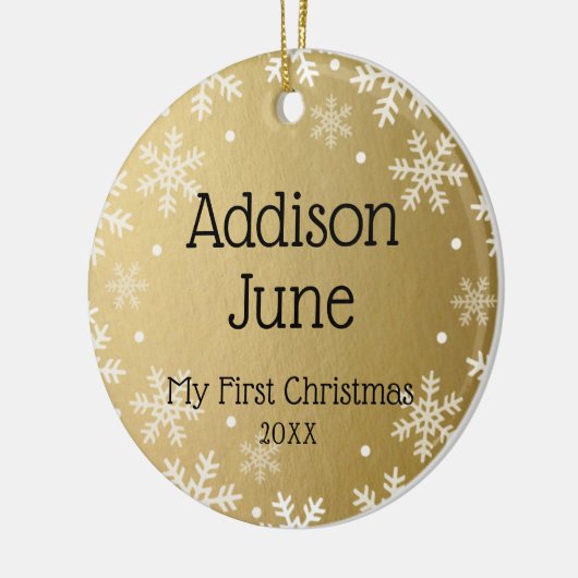 Mijn eerste Kerstmis, Gold Photo Keepomwille Keramisch Ornament (Links)