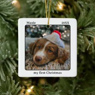 Mijn Eerste Kerstmis Huisdier Foto Naam Keramisch Ornament