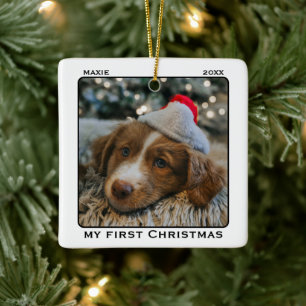 Mijn Eerste Kerstmis Huisdier Foto Naam Keramisch Ornament
