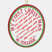 Mijn eerste Kerstmis in College Foto Lijst Keramisch Ornament (Links)