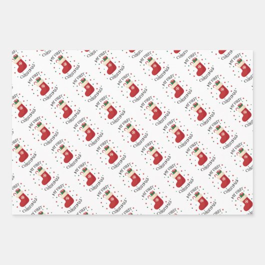 Mijn eerste Kerstmis Inpakpapier Vel (Voorkant 3)