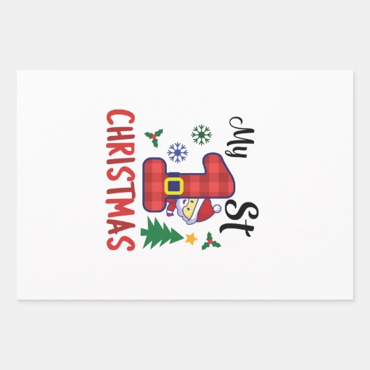 Mijn eerste Kerstmis Inpakpapier Vel (Voorkant)