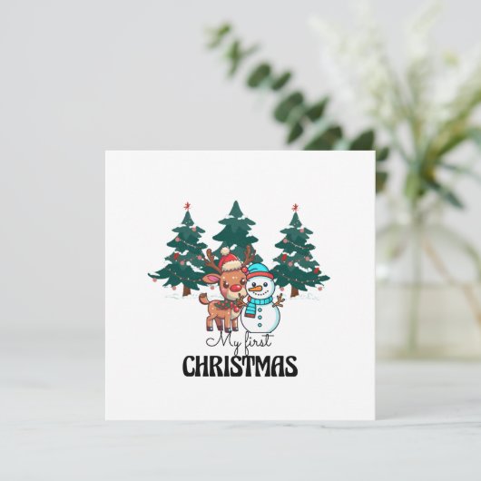 Mijn eerste Kerstmis Kaart (Staand voorkant)