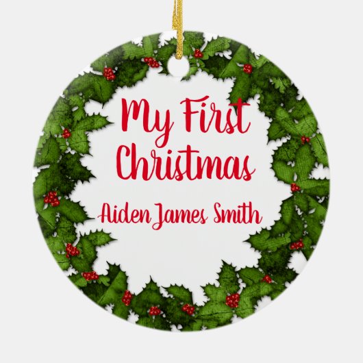 Mijn eerste Kerstmis Keramisch Ornament (Achterkant)