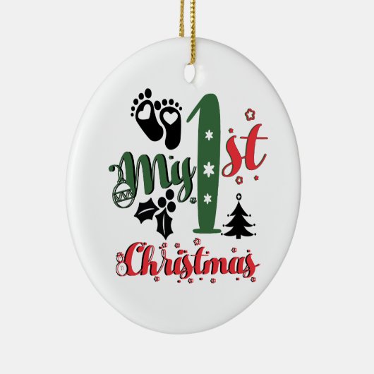 Mijn eerste Kerstmis Keramisch Ornament (Rechts)