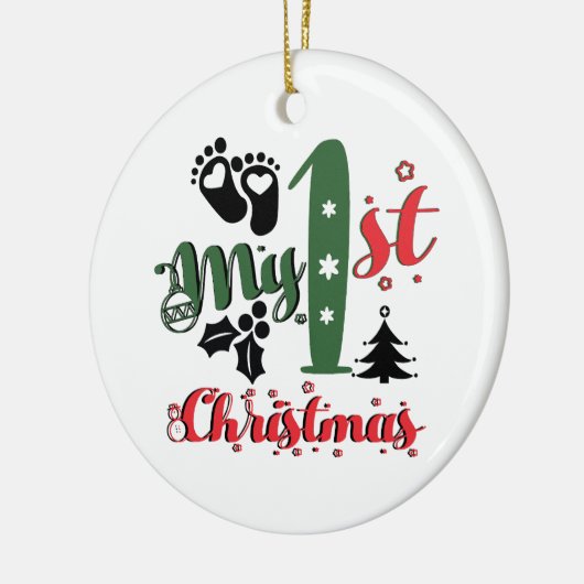 Mijn eerste Kerstmis Keramisch Ornament (Links)