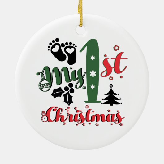 Mijn eerste Kerstmis Keramisch Ornament (Achterkant)