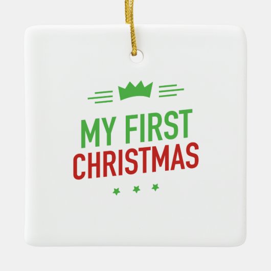 Mijn eerste kerstmis keramische kerstbal keramisch ornament (Voorkant)