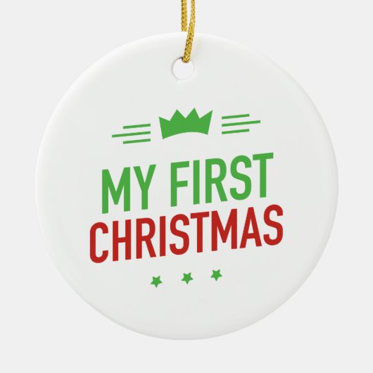 Mijn eerste kerstmis keramische kerstbal keramisch ornament (Voorkant)