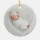 Mijn eerste Kerstmis met een naamfoto Keramisch Ornament (Achterkant)