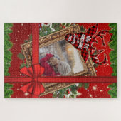 Mijn eerste Kerstmis met Red Bow Gold Photo Lijst Legpuzzel (Horizontaal)