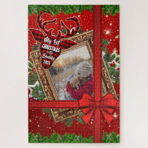 Mijn eerste Kerstmis met Red Bow Gold Photo Lijst Legpuzzel