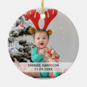 Mijn eerste Kerstmis met twee foto's op naam Keramisch Ornament (Achterkant)