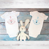 Mijn eerste Kerstmis Modern Blue en White Reindeer Romper
