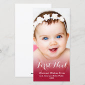 Mijn eerste kerstmis moderne foto feestdagenkaart (Voorkant / Achterkant)