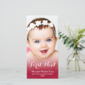 Mijn eerste kerstmis moderne foto feestdagenkaart (Staand voorkant)