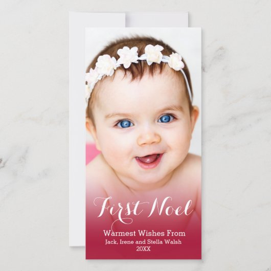 Mijn eerste kerstmis moderne foto feestdagenkaart (Voorkant)